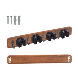 Bothyi - Soporte Para Escobas Y Trapeadores De Madera Multiusos Para El Sótano De La Cocina