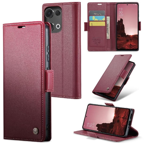 CaseMe tipo cartera OPPO Reno 13 5G con cierre magnético, RFID, tarjetero, soporte, carga inalámbrica