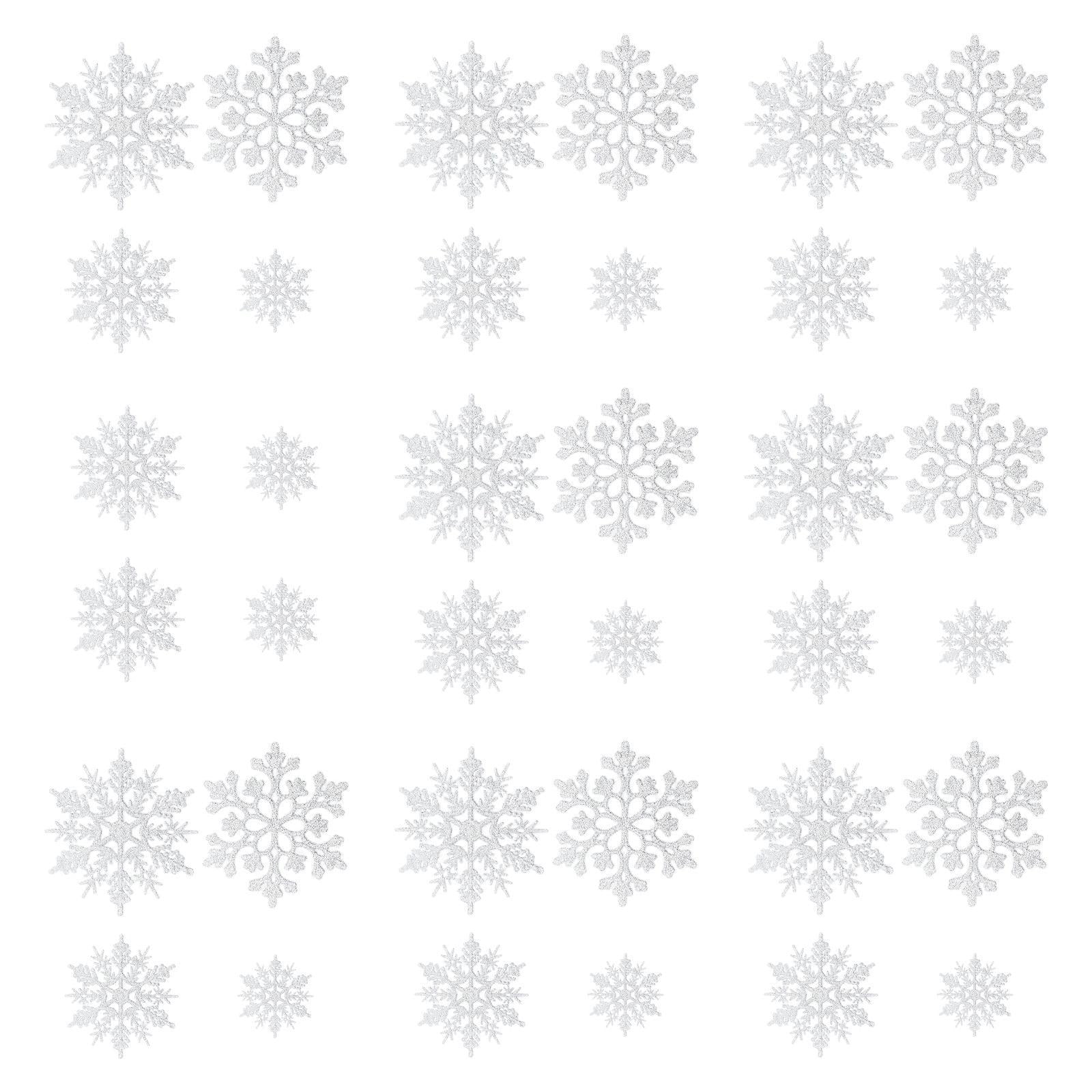 Magideal - 36 Adornos Navideños De Copos De Nieve Para Decoración Navideña, Suministros De Bricolaje, Colgantes Con Dijes Colgantes Para Ventana De Restaurante Y