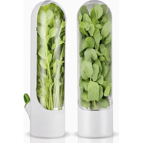 Wakeshome - Contenedor De Hierbas Para Refrigerador Recipiente Protector De Cilantro