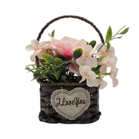 Fliperex - Planta Artificial Canastito Macetero Cordel Ovalado Deco Rosa