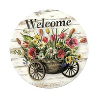 Bothyi - Letrero De Madera Con Diseño De Flores Para Puerta De Entrada, Decoración Para Ventana, Porche, Vacaciones, 30 X 30 Cm