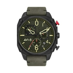 Reloj Avi-8 Hawker Hunter Av-4052-08 Reloj De Moda Con Cronógrafo Japonés De Cuero Verde