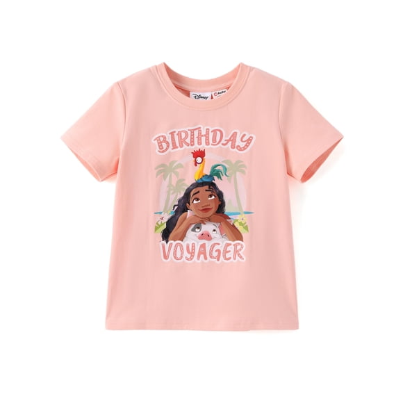 Camiseta Disney Princess Moana para cumpleañeros para niña de 2 a 9 años, color rosa