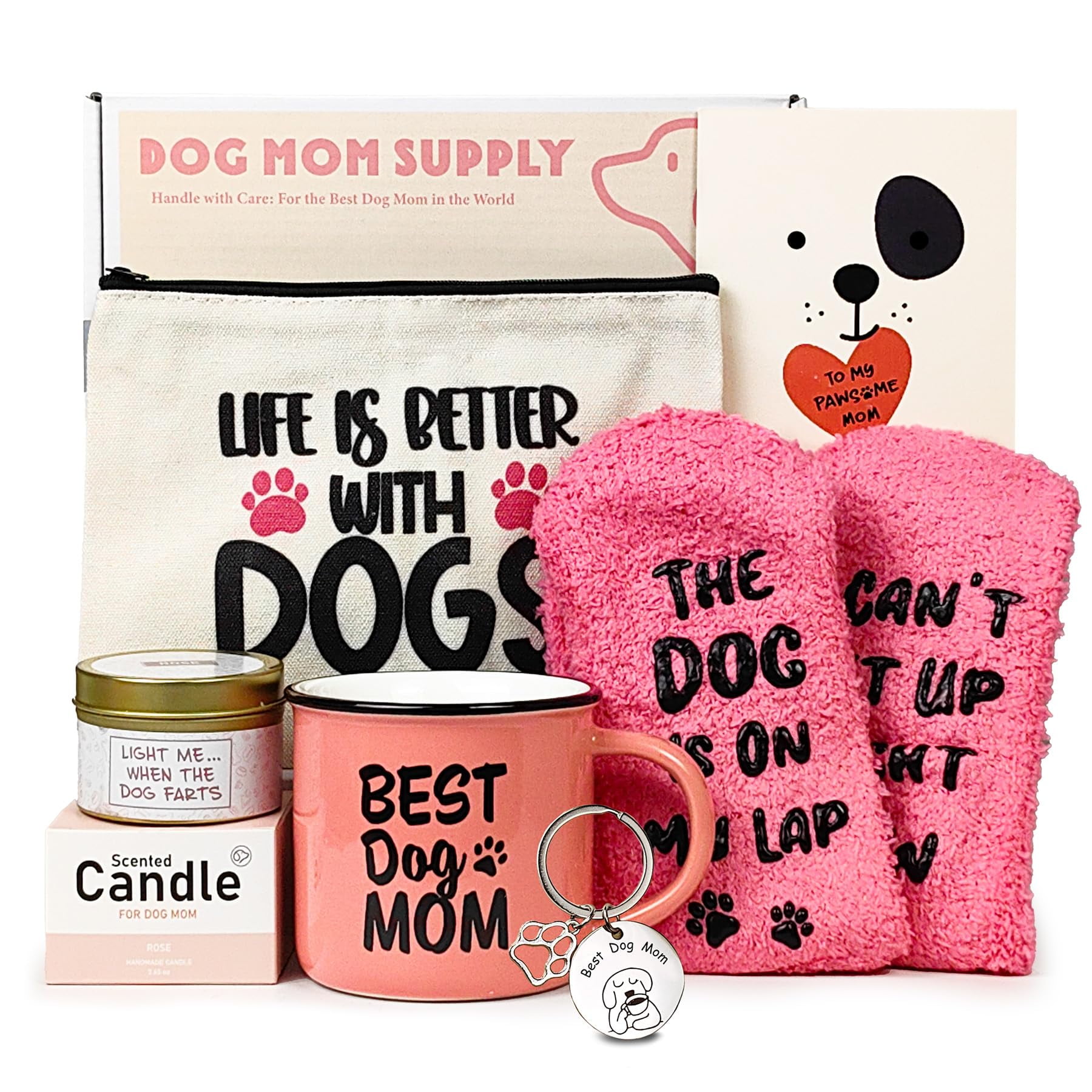 Set De Regalo Luiconmo Para Mamá Perro: Taza, Calcetines, Vela Y Llavero