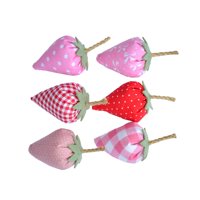 Bothyi - 6X Adorno De Frutas De Tela Para Decoración Del Hogar, Figuritas De Fresas, Bandeja Decorativa