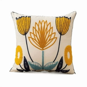 Genérico - Fundas De Cojines Bordadas A Elección 45X45 Diseño 24 Color Blanco