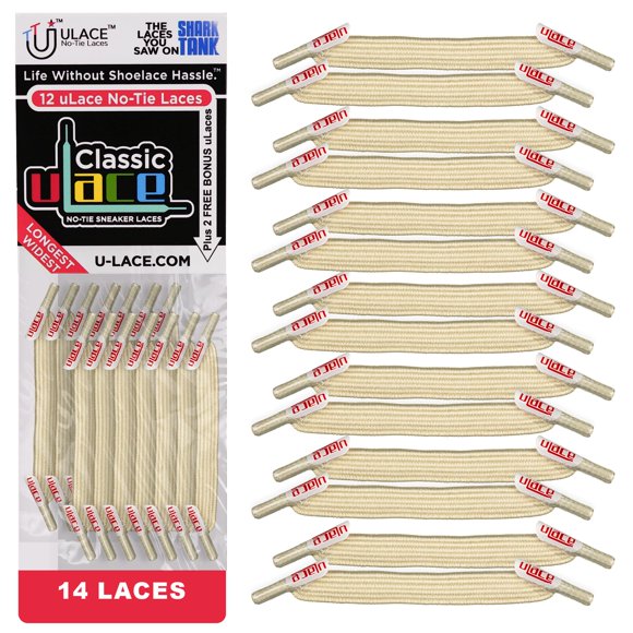 U-Lace Classic Sin Nudos Elástico Color Marrón Claro - Pack de 14