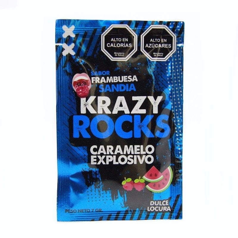 Caramelo Krazy Rocks Frambuesa Sandía, 7 g | Lider