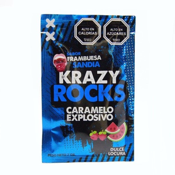 Caramelo Krazy Rocks Frambuesa Sandía, 7 g | Lider