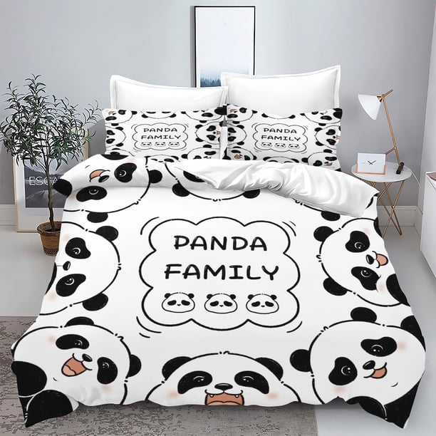 Panda Duvet Cover Set 3D Children'S Bedding Set Cotton Covers 3-Piece 1 Quilt Cover 100% polyester Home Decor