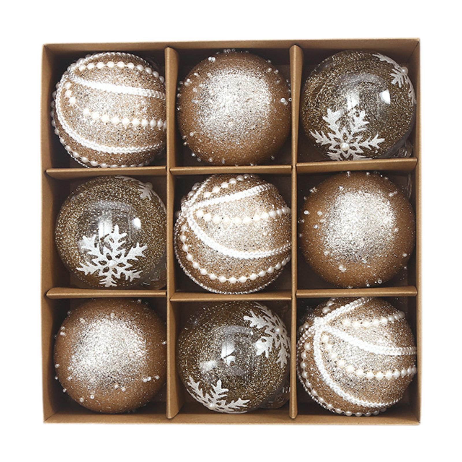 Magideal - 9 Bolas Navideñas Decorativas, Bolas Irrompibles, Decoración Colgante Para De Navidad, Adorno Decorativo Para Festivales De Año Nuevo Estilo C