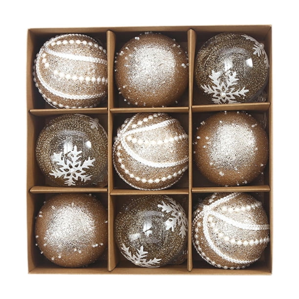 9 bolas navideñas decorativas, bolas irrompibles, decoración colgante para de Navidad, adorno decorativo para festivales de año Nuevo Estilo C