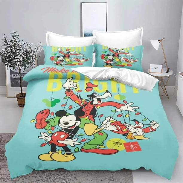 Duvet Cover Mickey Donald Duck Bedding Set Single Bed Double King Size Microfiber Needlework Pillowcases Quilt Cover
