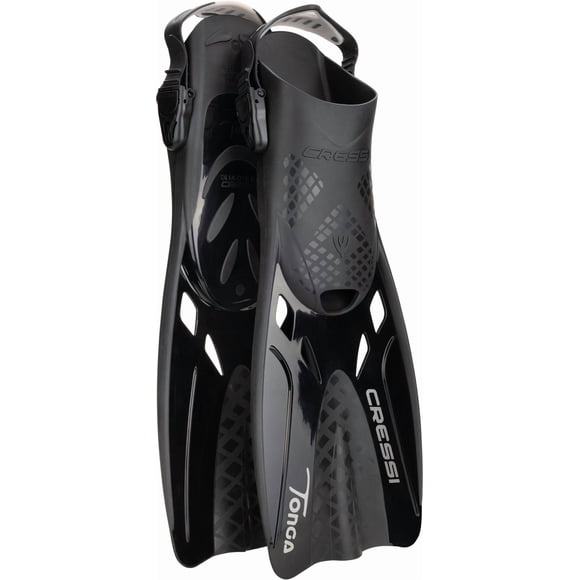 Aletas cortas ajustables con tacón abierto Cressi Tonga Black L/XL