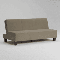 Bloccare - Futón Sofá Cama 3 Cuerpos Tapiz Genova - Sin Reposabrazos (Café)