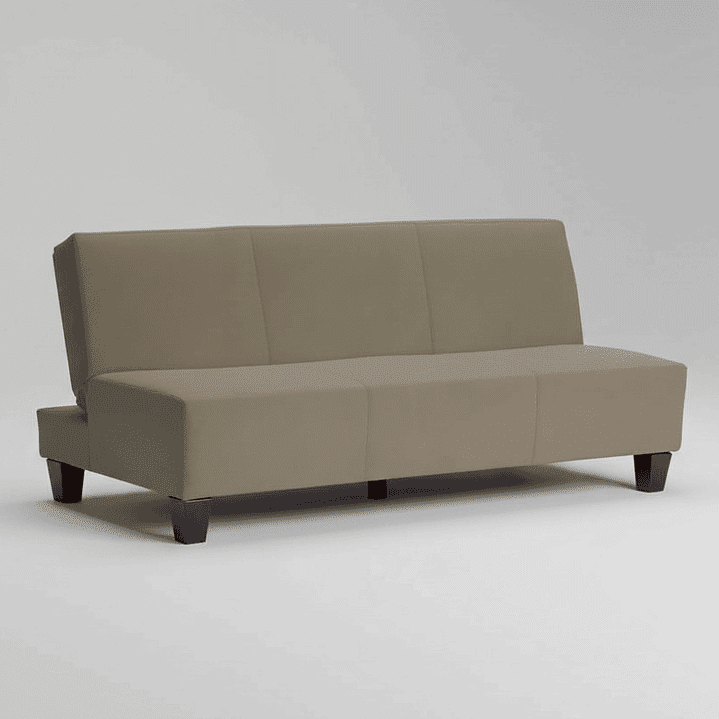 Bloccare - Futón Sofá Cama 3 Cuerpos Tapiz Genova - Sin Reposabrazos (café)