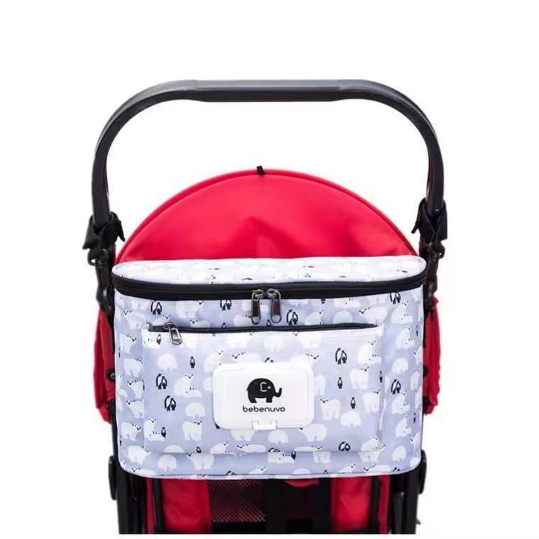 Golden Baby's - Bolso Organizador Colgante Para Coche De Bebe Oso Blanco