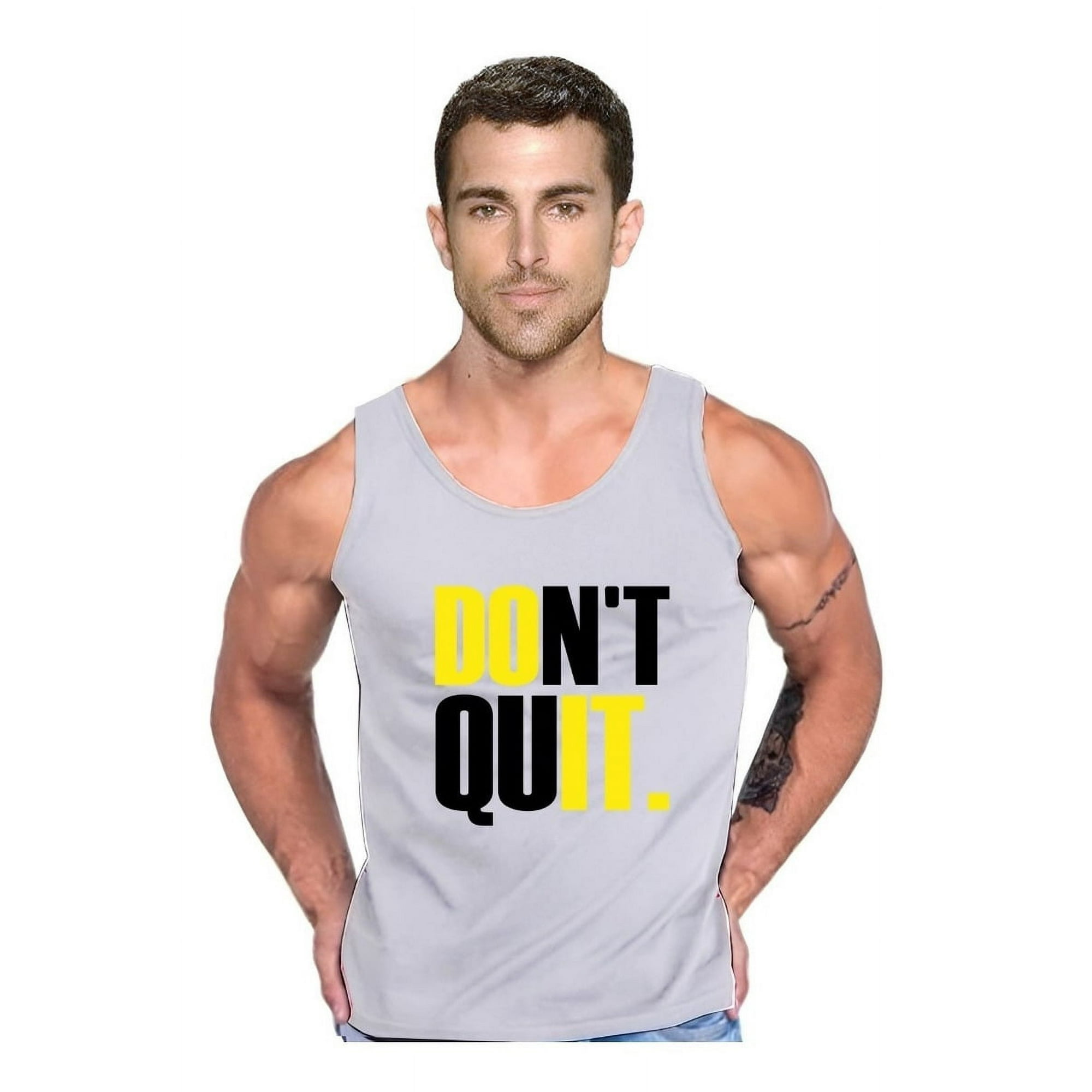 Persodesign - Polera No Te Rindas Hazlo Do It Dont Quit Pesas Tank Gym Talla Xl Gris Hombre