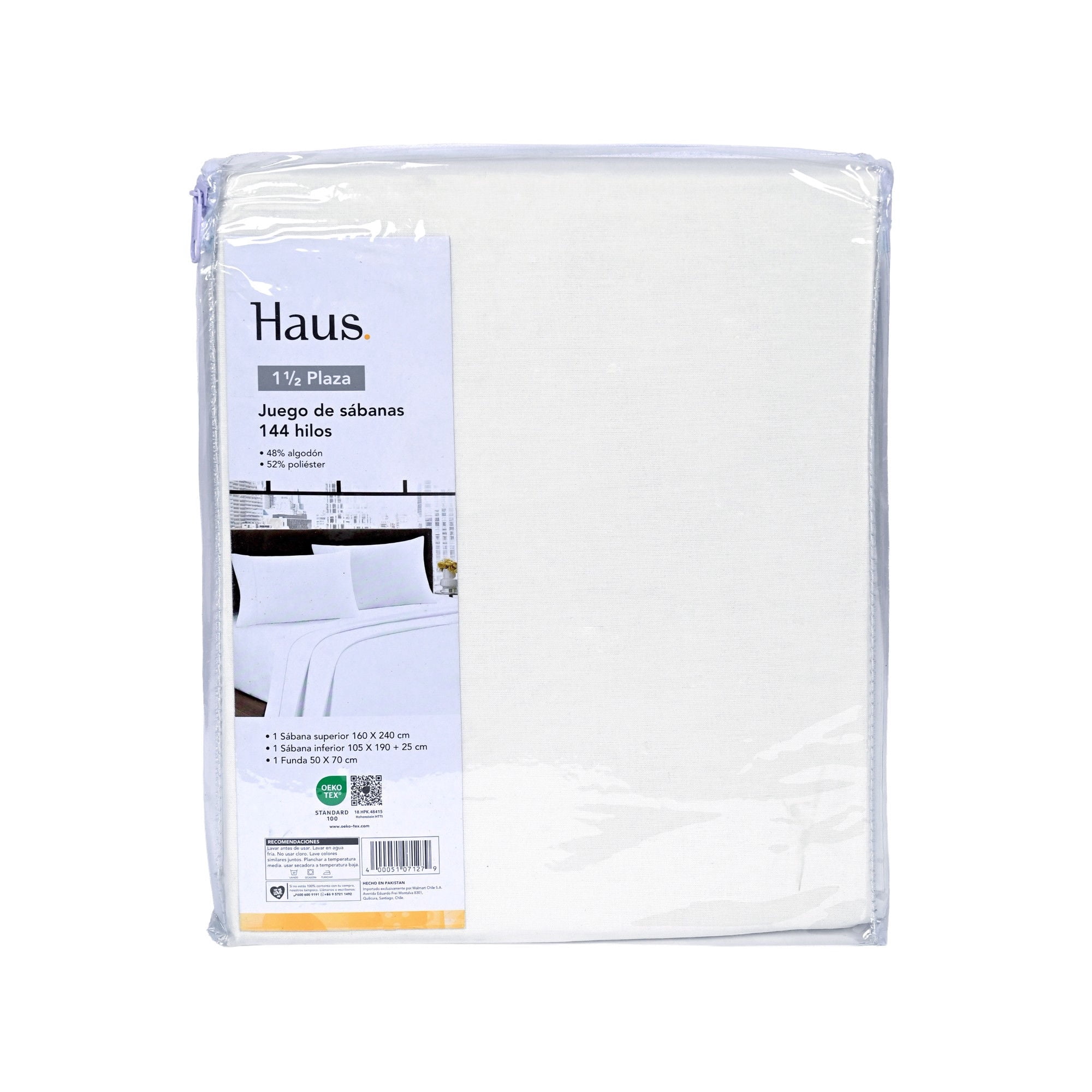 Haus - Juego De Sábanas 1.5 Plaza 144 Hilos Poliester