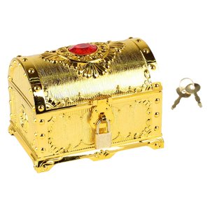 Magideal - Cofre Pirata Baúl Tesoro Infantil Caja Joyería Decorativa Con Cerradura Estilo Antiguo Multifuncional Para Regalar Cumpleaños Decoración Casa Oficina