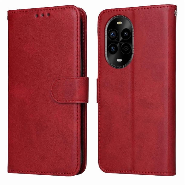 Funda Billetera para Huawei Nova 13 Pro con Porta Tarjetas y Soporte Ajustable Rojo