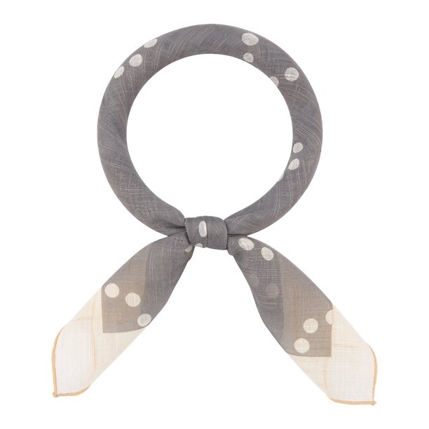 INSPIRE CHIC Bufanda de Mujer con Patrón Redondo, Cuadrado de 22.8" Ligero Chiffon Estilo Fresco Pañuelo Bandanas 22.8x22.8"(LxW) Gris