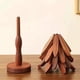 thumbnail image 2 of 2 x set3 Posavasos De Bambu Con Soporte Arbol Plegables, 2 of 3