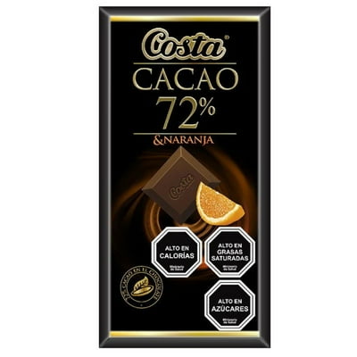 Chocolate Costa Cacao 72% Naranja