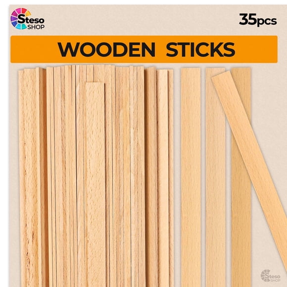 Palitos De Madera Para Manualidades De 26 Cm Madera De Haya 35 Piezas