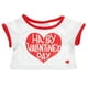 thumbnail image 1 of Camiseta Build a Bear corazón San Valentín roja y blanca, 1 of 3