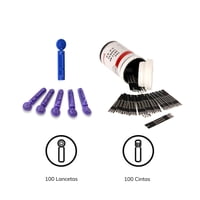 Medicaltec - 100 Tiras De Medicion Glucómetro Yuwell 582 + 100 Lancetas