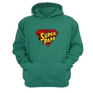 Genérico - Polerón Canguro Super Papá Verde Aguamarina Talla M Unisex