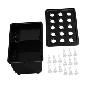 Ioensy - Kit De Sistema De Cultivo Hidropónico Con Contenedor Para Plantar En Balcones Y Parterres De Jardín, Color Negro.