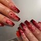 thumbnail image 1 of Upgrade Your Look With 24pcs Halloween Long Length Ballerina Coffin Press On Nails, Red Glossy Fake Nails With Blood Designs False , Acrylic All Cover False Nails For Women And Girls, 1 of 2
