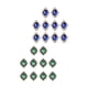 thumbnail image 3 of 20x Cuentas Traseras Planas Botón Adornos Para Hacer Tarjetas Azul Marino Verde, 3 of 5