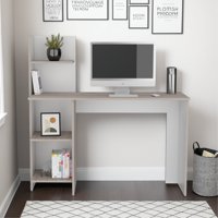 Tuhome - Escritorio Con Biblioteca Vilna Bardolno Y Blanco 120X120X45 Cm