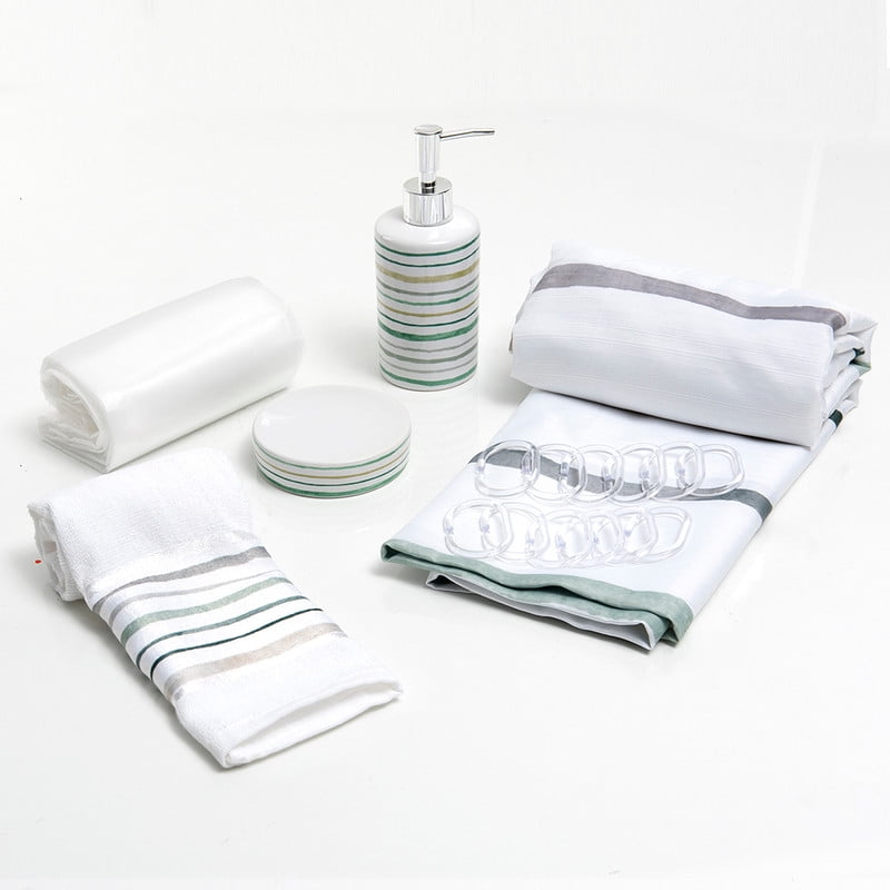 Mashini - Set Cortina Baño 6 Pzas Caja Lluta