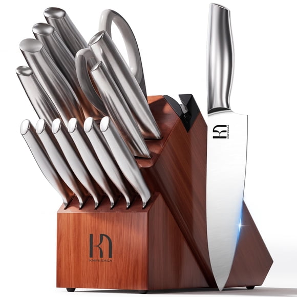 Juego de cuchillos KnifeSaga de 14 piezas de acero inoxidable japonés de alto carbono