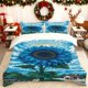 thumbnail image 1 of Blue Sunflower Printed Duvet Cover Set Includes a Duvet Cover And Two Pillowcases Essential Bedding for All Seasons Perfect Gift for Family And Friends During H, 1 of 1