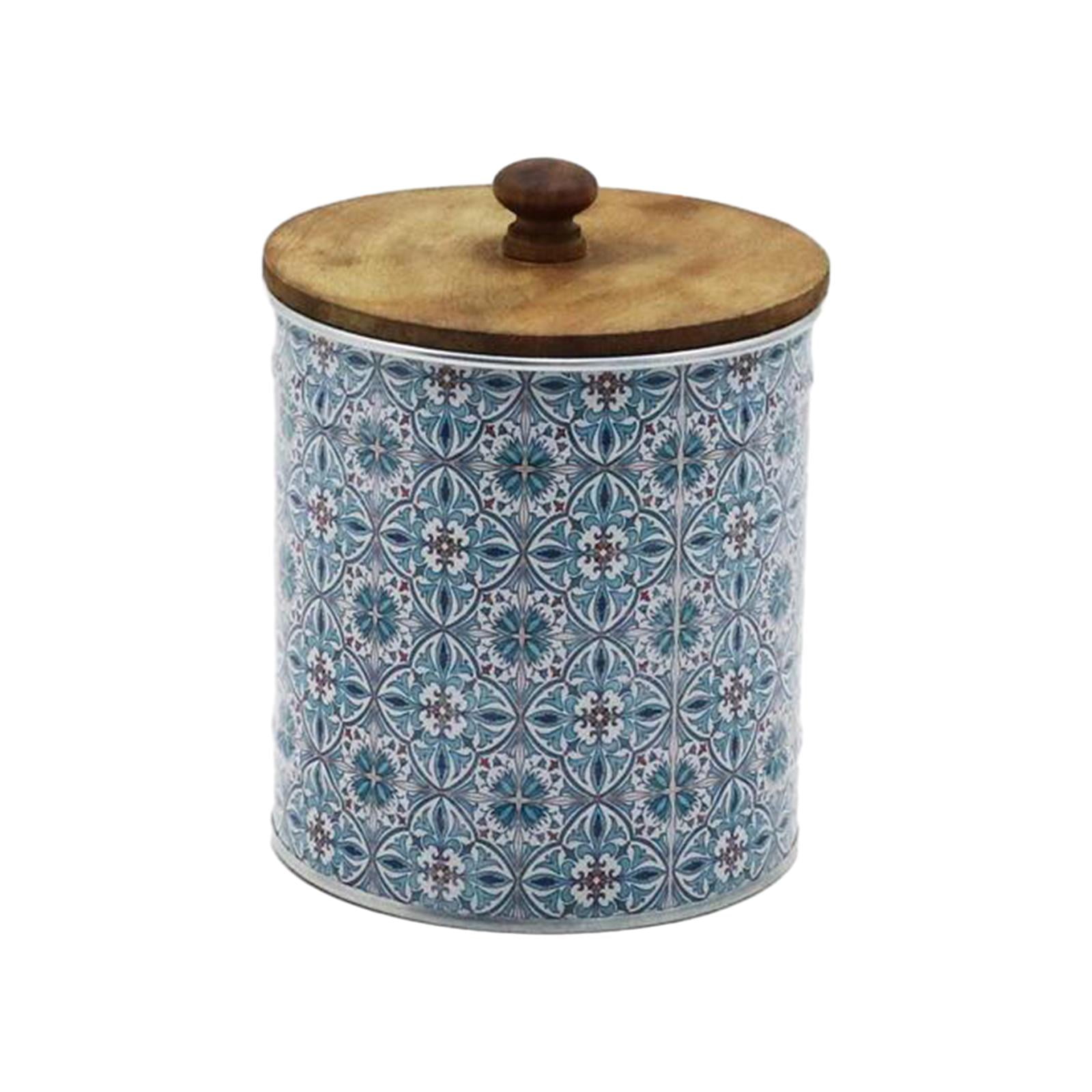 Magideal - Contenedor De Almacenamiento De Tarro De Lata De Té En Grano De Café, Estilo De Patrón Tradicional, Con Tapa, Tarro Decorativo, Tarro De , Estilo Un Estilo A