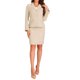 thumbnail image 2 of INSPIRE CHIC Traje de Negocios de 2 Piezas para Mujer Conjunto de Regreso a Clases para Maestras Blazer con Cuello y Botones Falda Lápiz Conjunto de Falda de Trabajo M Albaricoque, 2 of 6