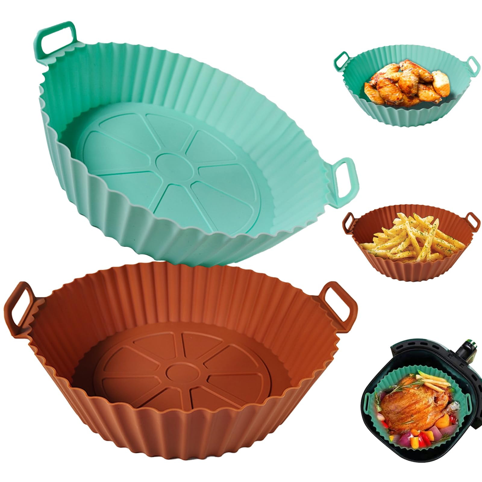 Genérico - Forros De Silicona Para Freidora De Aire, Paquete De 2 Unidades Para Freidoras De 4 A 6 Cuartos De Galón