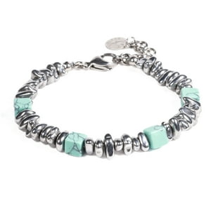 Brazalete Unisex Gino Rodinis B529 | Turquesa/Plateado