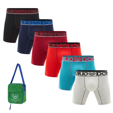Giovacchino - Pack De 6 Boxer Medio Algodón Hombre Con Bolso Regalo