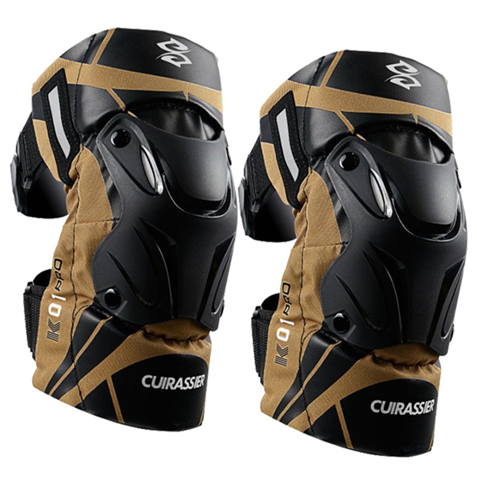 Magideal - 2X K01-3 Rodilleras Para Motocicleta, De Protección Resistente Golpes Apto Para Carreras De Motocross A Prueba De Humedad Reflectante , Marrón Reflectante