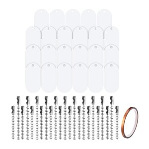 Magideal - Adornos De Llavero De Sublimación Tablero Transparente Llaveros De Transferencia De Calor # Etiqueta Colgante De Moda Para Colgante Diy Fabricación De