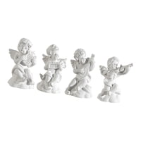 Magideal - 4 X Estatuas De Querubines, Figuras De Escritorio, Decoración De Mesa, Pequeñas Figuras De Ángeles, Mini Esculturas Musicales De Resina Para Estanterí