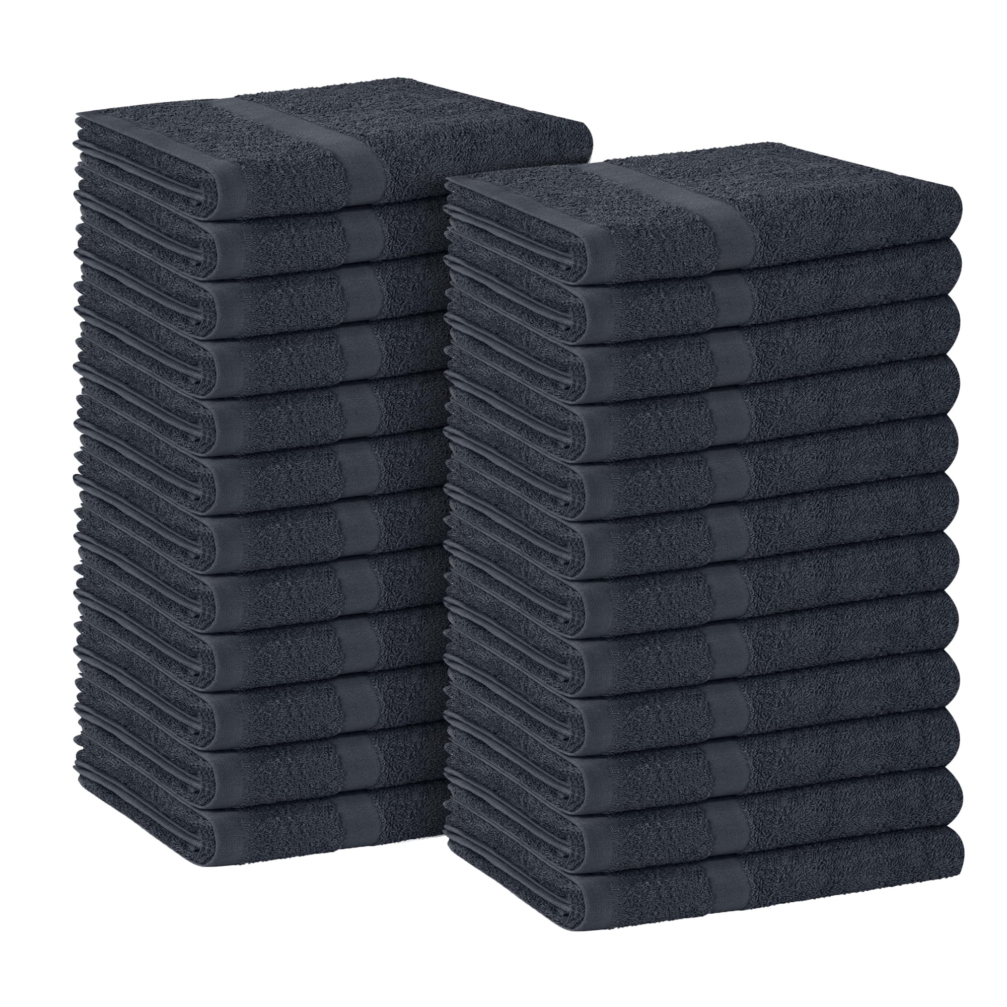 Avalon Towels - Toalla Avalon, Color Gris Salón, 100% Algodón, 16 X 27 Cm, Paquete De 24