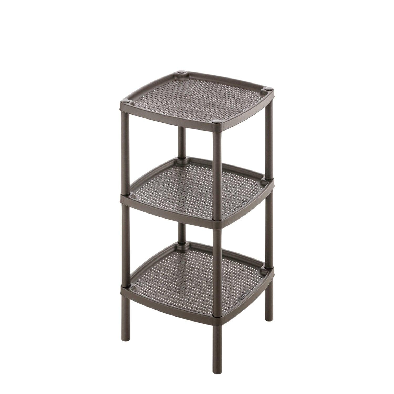 Rimax - Mesa Plastico Auxiliar De Apoyo Cuadrada 3 Niveles Verde Oscuro Tamaño Único